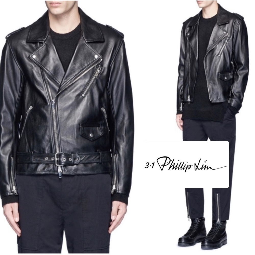 3.1 PHILLIP LIM - lambskin moto jacket